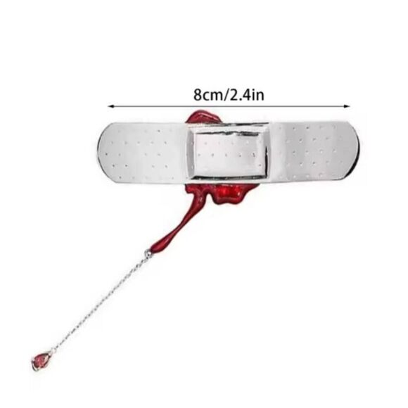 NWOT Band Aid Blood brooch pin - Picture 2 of 6